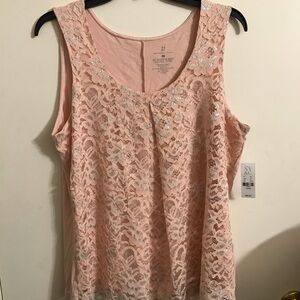 Lace Pink Sleeveless Top
